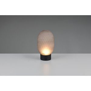 Lampa de masa Facette, TRIO, 11.8x20.5 cm, 1.5W, 1x SMD, sticla, negru mat/gri imagine