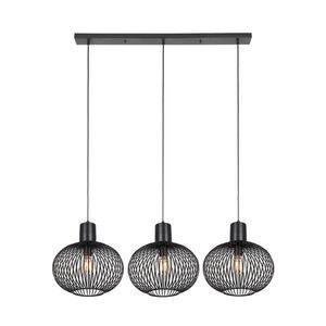 Lustra Gila, TRIO, 120x33x150 cm, 10W, 3x E27, metal, negru mat imagine