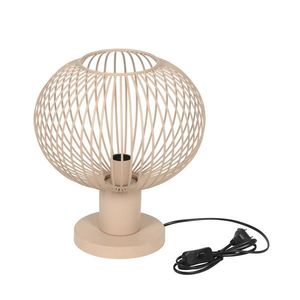 Lampa de masa Gila, TRIO, 33x37 cm, 10W, 1x E27, metal, bej/negru imagine