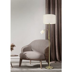 Lampadar Hotel, TRIO, 40x170 cm, 60W, 1x E27, metal/textil, auriu/alb imagine