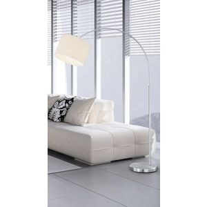 Lampadar Hotel, TRIO, 30x107x215 cm, 60W, 1x E27, metal/textil, alb/argintiu imagine