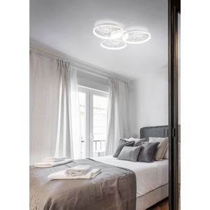 Plafoniera Groovy, TRIO, 62x6 cm, 30W, 1x SMD, metal, alb mat imagine