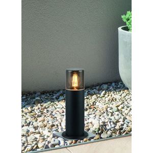 Lampadar de exterior Hoosic, TRIO, 12x30 cm, 28W, 1x E27, aluminiu, negru mat imagine