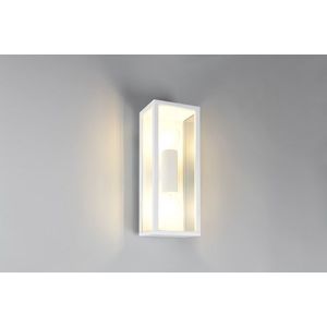 Aplica de perete pentru exterior Garonne, TRIO, 14x13.5x38 cm, 10W, 2x E27, aluminiu, alb mat imagine