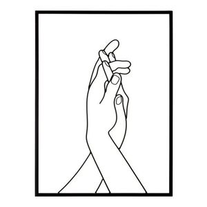 Decoratiune pentru perete, Mauro Ferretti, Simply Hands, 40 x 1 x 55 cm, fier, negru imagine