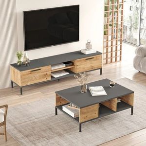 Set mobilier living, Locelso, Rl5-Aa, PAL, Pin Atlantic / Antracit imagine