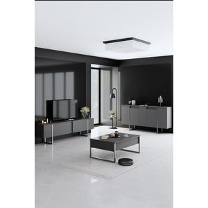 Set mobilier living, Bexley, Luxe, PAL, Antracit / Argintiu imagine