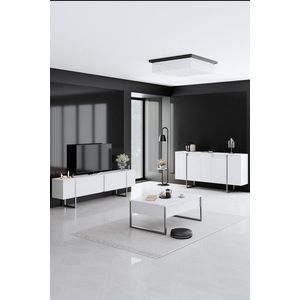 Set mobilier living, Bexley, Luxe, PAL, Alb / Argintiu imagine