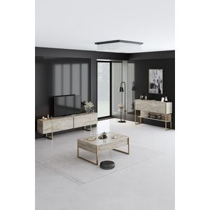 Set mobilier living, Bexley, Luxe Set, PAL, Travertin / Auriu imagine