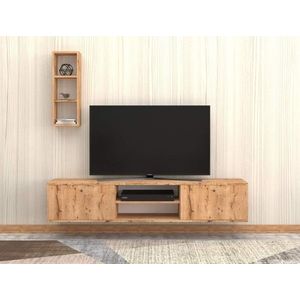 Comoda TV, Elegance, Aurora, 180x35x35 cm, PAL, Maro imagine
