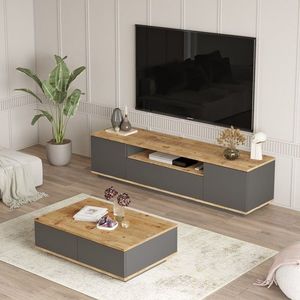 Set mobilier living, Locelso, FR17-AA, PAL, Pin Atlantic / Antracit imagine
