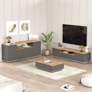 Set mobilier living, Locelso, FR18-AA, PAL, Pin Atlantic / Antracit imagine