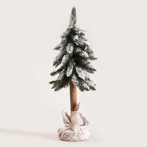 Brad artificial Dula, Homla, 80 cm, plastic, verde/alb imagine