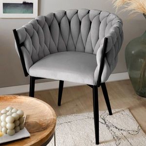 Scaun Prinssi, Homla, 64x54x73 cm, metal/catifea din poliester, gri imagine