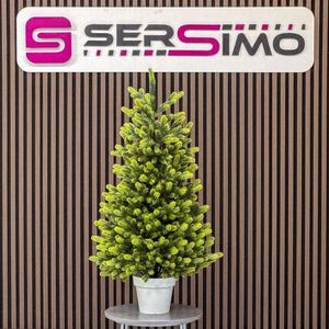 Brad artificial Christmas Deluxe by Sersimo, Viena Elite Spring in ghiveci, 3D, 110 cm imagine