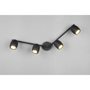 Plafoniera Nancy, RL, 70.5x8x16.5 cm, 35W, 4x GU10, metal, negru mat imagine