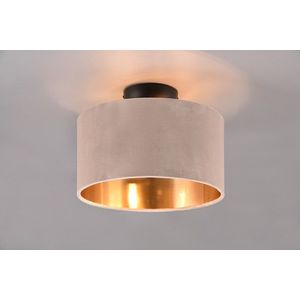 Plafoniera Julieta, TRIO, 30x22 cm, 40W, 2x E14, metal/textil, negru/bej imagine