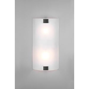 Aplica de perete Pura, TRIO, 20x40 cm, 25W, 2x E27, metal, nichel mat/alb imagine