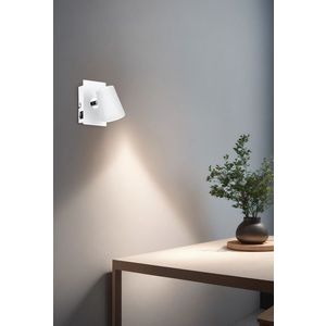 Aplica de perete Narcos, TRIO, 7.5x12 cm, 6.5W, 1x SMD, metal, alb mat imagine