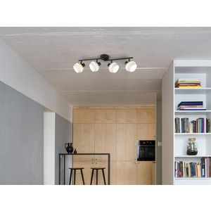 Plafoniera Isla, RL, 72x12x21 cm, 10W, 4x E14, metal, negru/gri imagine