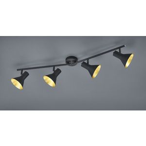 Plafoniera Nina, RL, 84.5x11x21 cm, 40W, 4x E14, metal, negru/auriu imagine