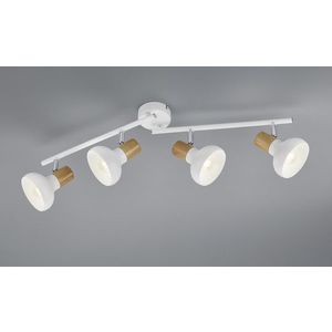 Plafoniera Latika, RL, 71x13.5x18.5 cm, 10W, 4x E14, metal, alb mat/natur imagine