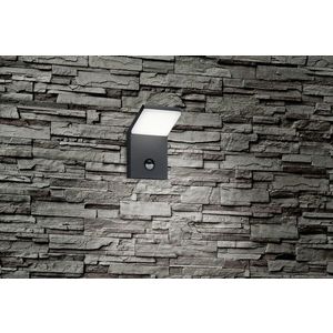 Aplica de perete pentru exterior cu senzor Pearl, TRIO, 10x10.5x16 cm, 8W, 1x SMD, aluminiu, antracit imagine