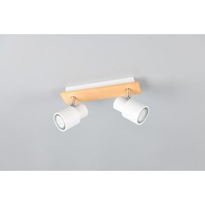 Plafoniera Pierre, RL, 25x6x15 cm, 10W, 2x GU10, metal, alb mat/natur imagine