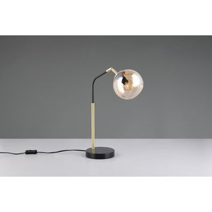 Lampa de masa Paxton, TRIO, 28x15x45 cm, 10W, 1x E14, metal, negru/auriu imagine