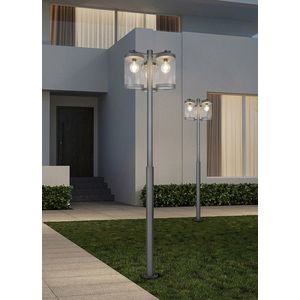 Lampadar de exterior Sambesi, TRIO, 51x240 cm, 28W, 3x E27, aluminiu, antracit imagine