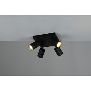 Plafoniera Soka, TRIO, 20x20x14.5 cm, 10W, 4x GU10, metal, negru mat imagine