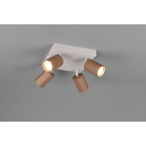 Plafoniera Soka, TRIO, 20x20x14.5 cm, 10W, 4x GU10, metal, gri/maro imagine