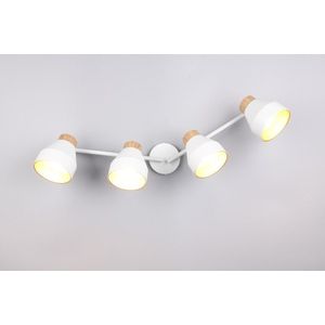 Plafoniera Valentin, RL, 71.5x15x22 cm, 10W, 4x E14, metal, alb mat/natur imagine