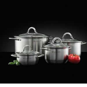 Set oale 8 piese Solar, Ambition, 1.9 L/ 2.5 L/ 3.5 L/ 6.1 L, inox/sticla, argintiu imagine