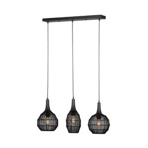 Lustra Soraya, TRIO, 80x26x150 cm, 10W, 3x E27, metal, negru mat imagine