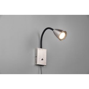 Lampa de perete Wanda, TRIO, 8.5x22x23.5 cm, 10W, 1x GU10, metal, nichel mat/negru imagine