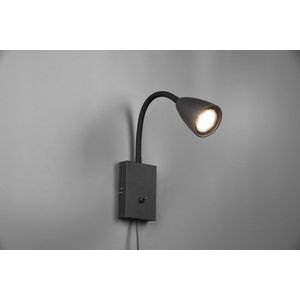 Lampa de perete Wanda, TRIO, 8.5x22x23.5 cm, 10W, 1x GU10, metal, negru mat imagine
