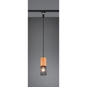 Lustra Tosh, TRIO, 8x180 cm, 25W, 1x E27, metal, negru mat/natur imagine