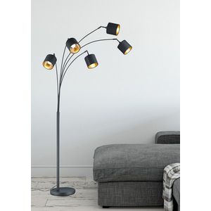 Lampadar Tommy, RL, 30x200 cm, 28W, 5x E14, metal, negru mat imagine