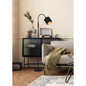 Lampadar Tommy, RL, 20x130 cm, 40W, 1x E14, metal/textil, negru mat imagine