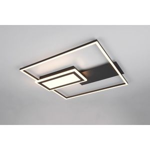 Plafoniera Spiro, RL NOW, 53x50x6.2 cm, 32W, 1x SMD, metal, negru mat/alb imagine