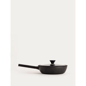 Tigaie cu capac Tristan, Homla, 28 cm, aluminiu/sticla/silicon, negru imagine