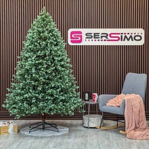 Brad artificial Sersimo, Hollandia, verde cu varfuri argintii, Integral 3D, 210 cm imagine