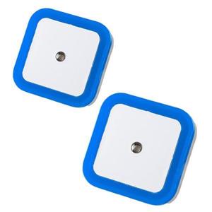 Set 2 lampi de veghe, LED, Senzor ambiental, Model patrat, Albastru imagine