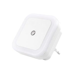 Lampa de veghe cu lumina alba LED 1W si senzor de lumina, alb imagine