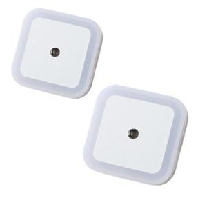 Set 2 lampi de veghe, Led, Senzor ambiental, Model patrat, Alb imagine