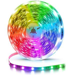 Kit Banda Flexibila LED SIKS Cu Telecomanda + Adaptor + Sursa, Lungime 5 metri, Lumini Albastru, Verde, Rosu imagine