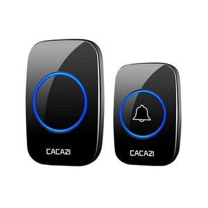 Sonerie fara fir, Vaxiuja, Impermeabil, 38 tonuri, 3 trepte volum, Blit Led, Negru imagine