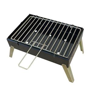 Gratar pliabil pentru camping si pescuit Inteliced®, dimensiune grill 34 x 22 cm, inaltime tava carbuni 7 cm, inaltime picioare pliabile 12 cm imagine