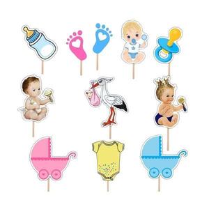 Set accesorii brioșe/ tort, 10 buc, tematica Baby, Photo Paper Glossy imagine